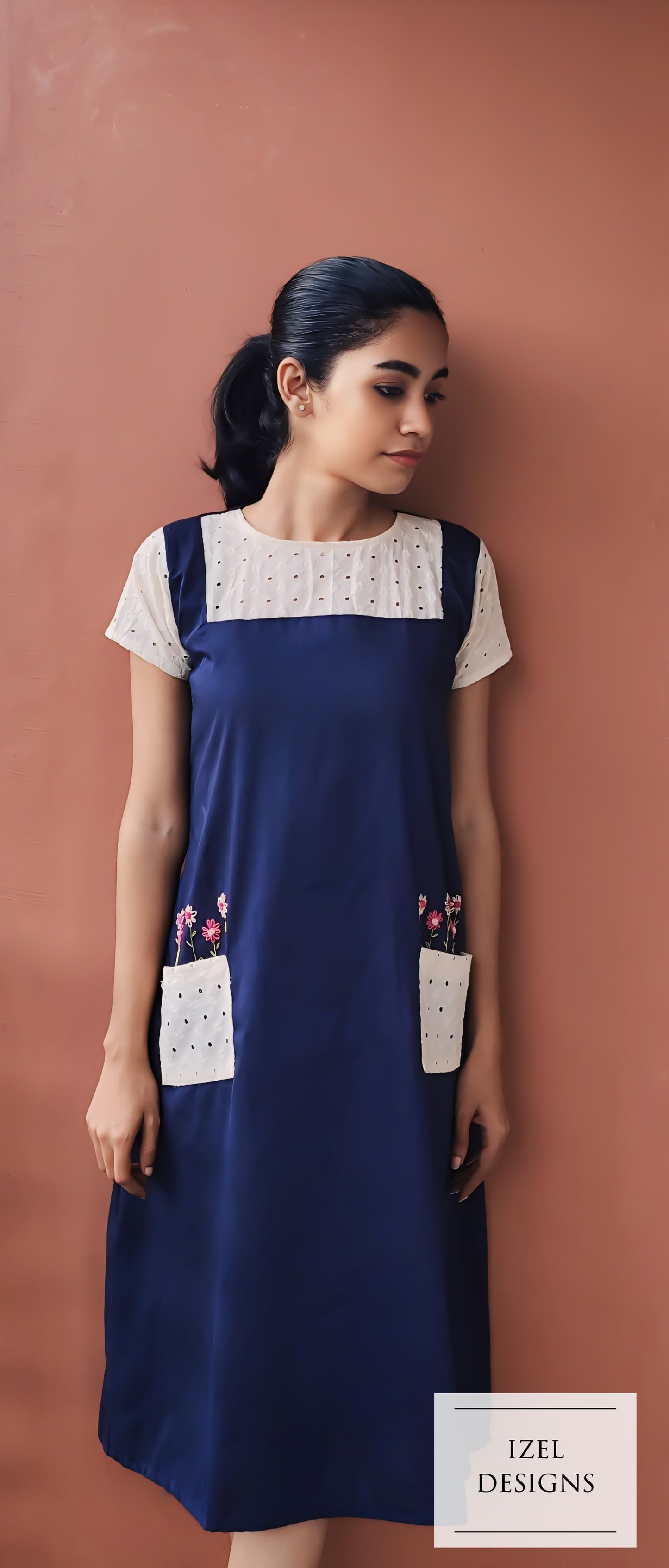Hand embroidery midi dress