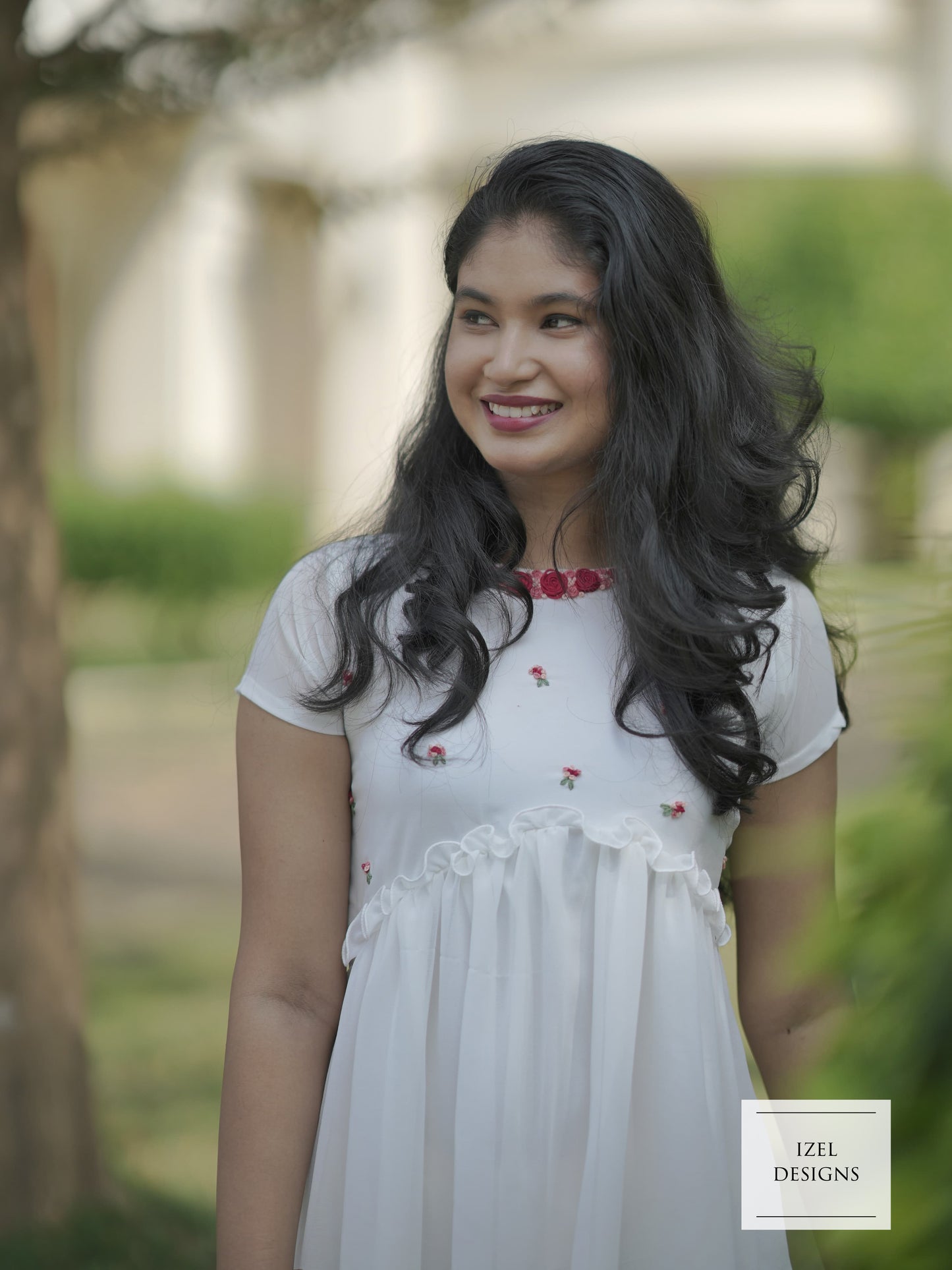 Hand embroidery aliya cut maxi dress