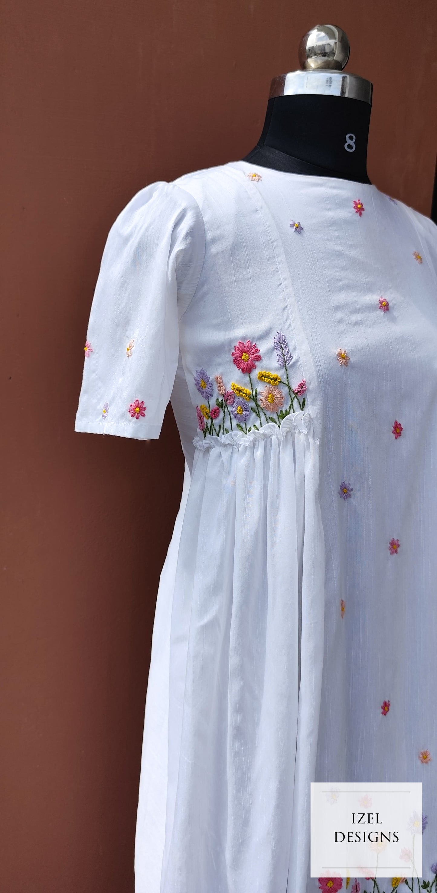 Hand embroidery maxi dress