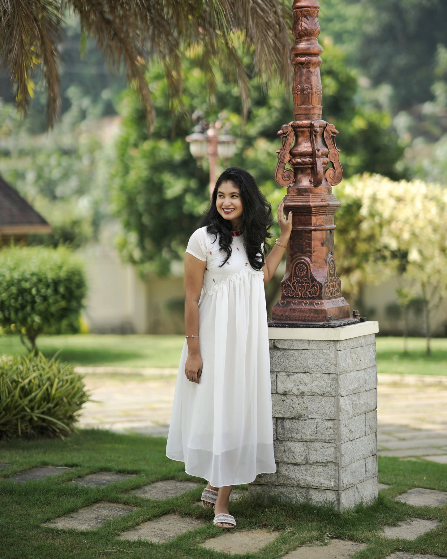 Hand embroidery aliya cut maxi dress