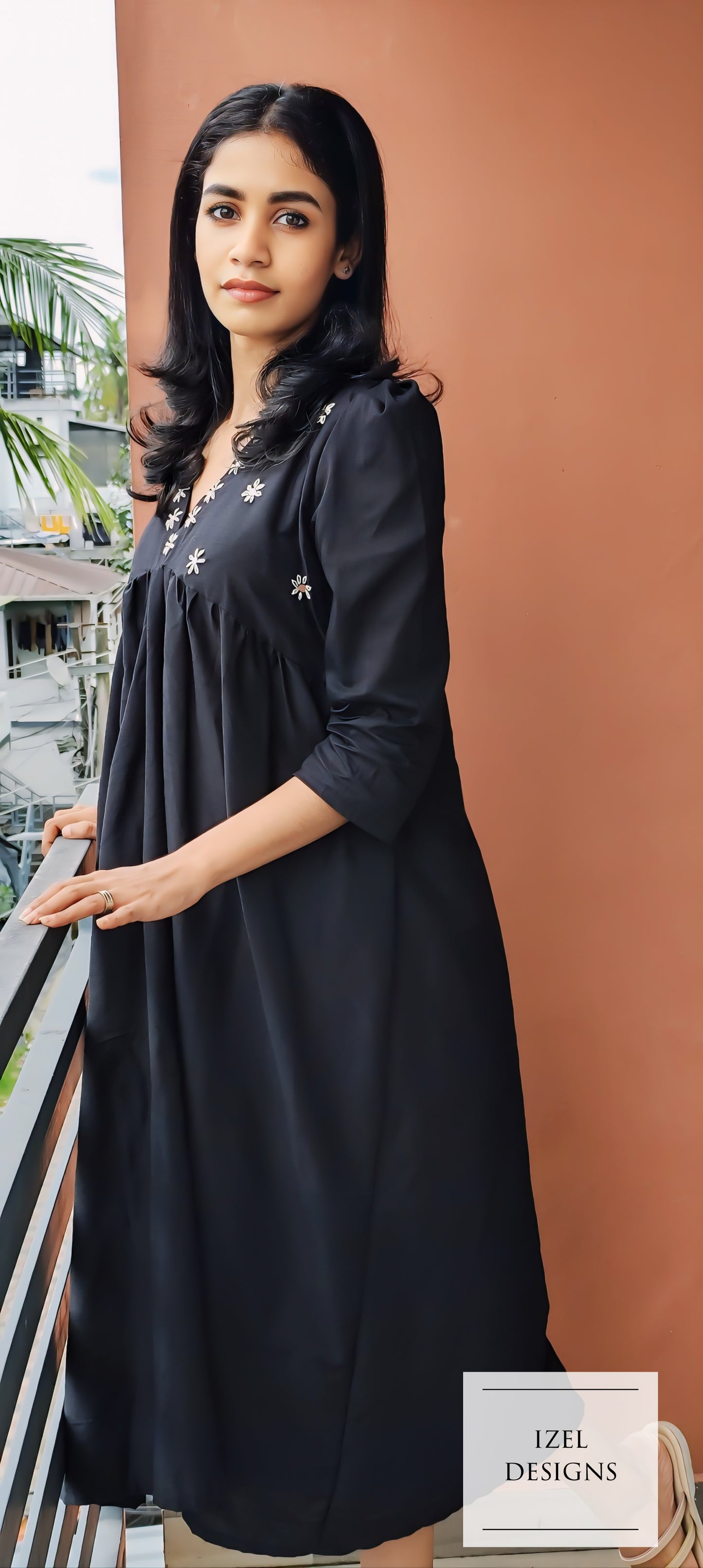 Hand embroidery aliya cut maxi dress