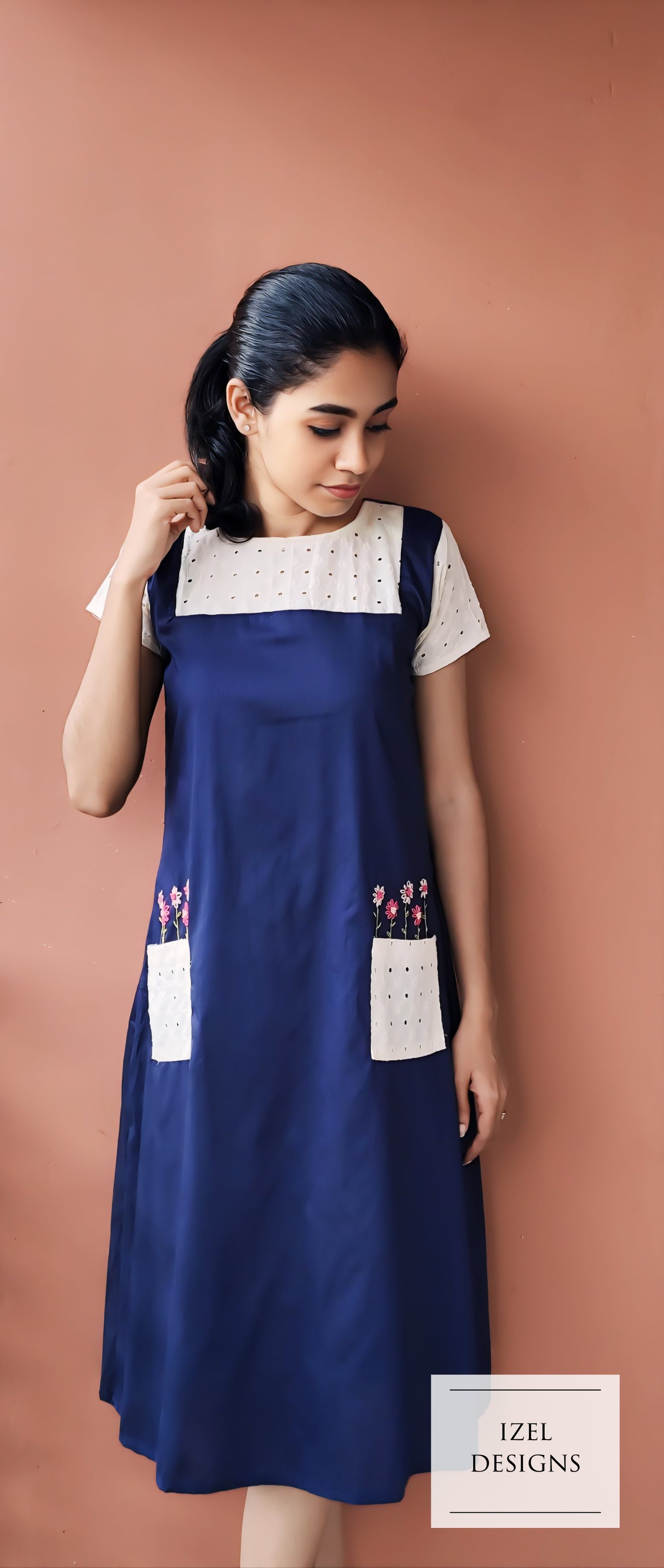 Hand embroidery midi dress
