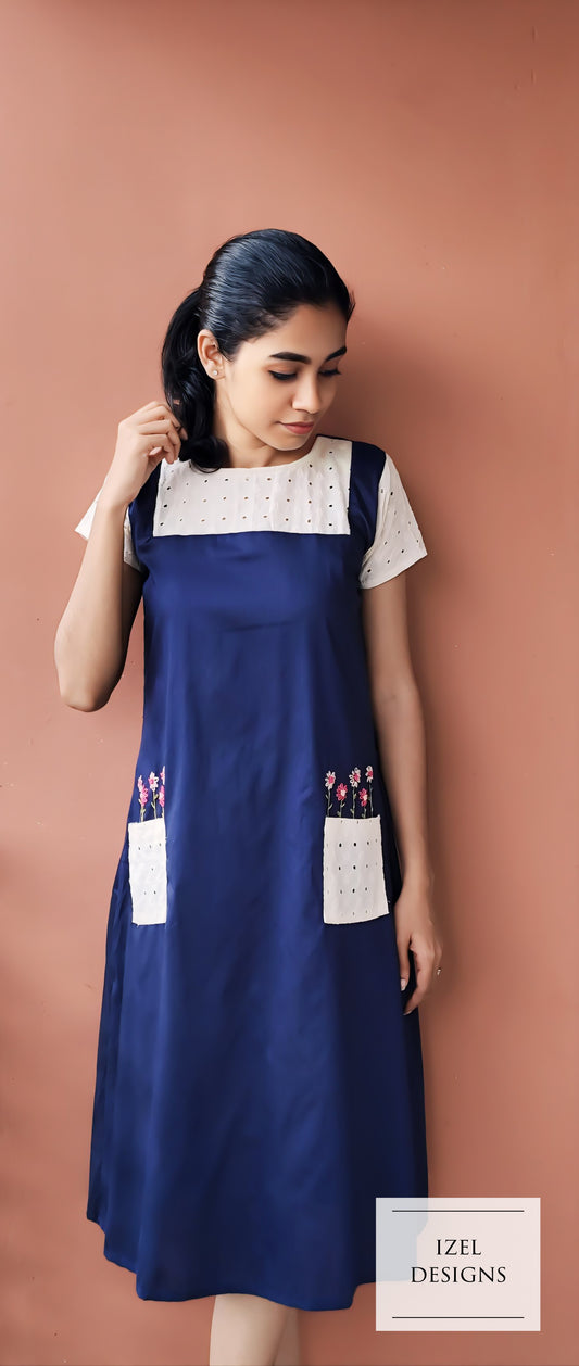 Hand embroidery midi dress