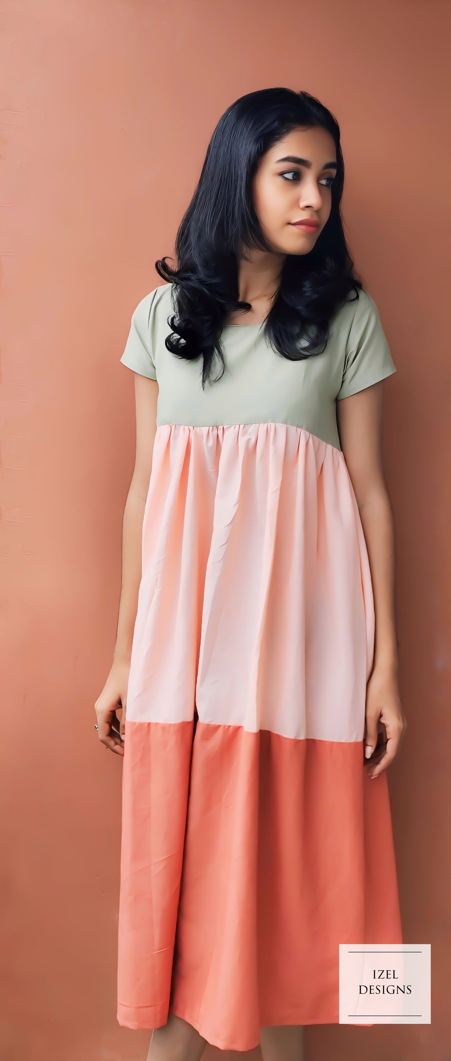 Tiered multicolour midi dress