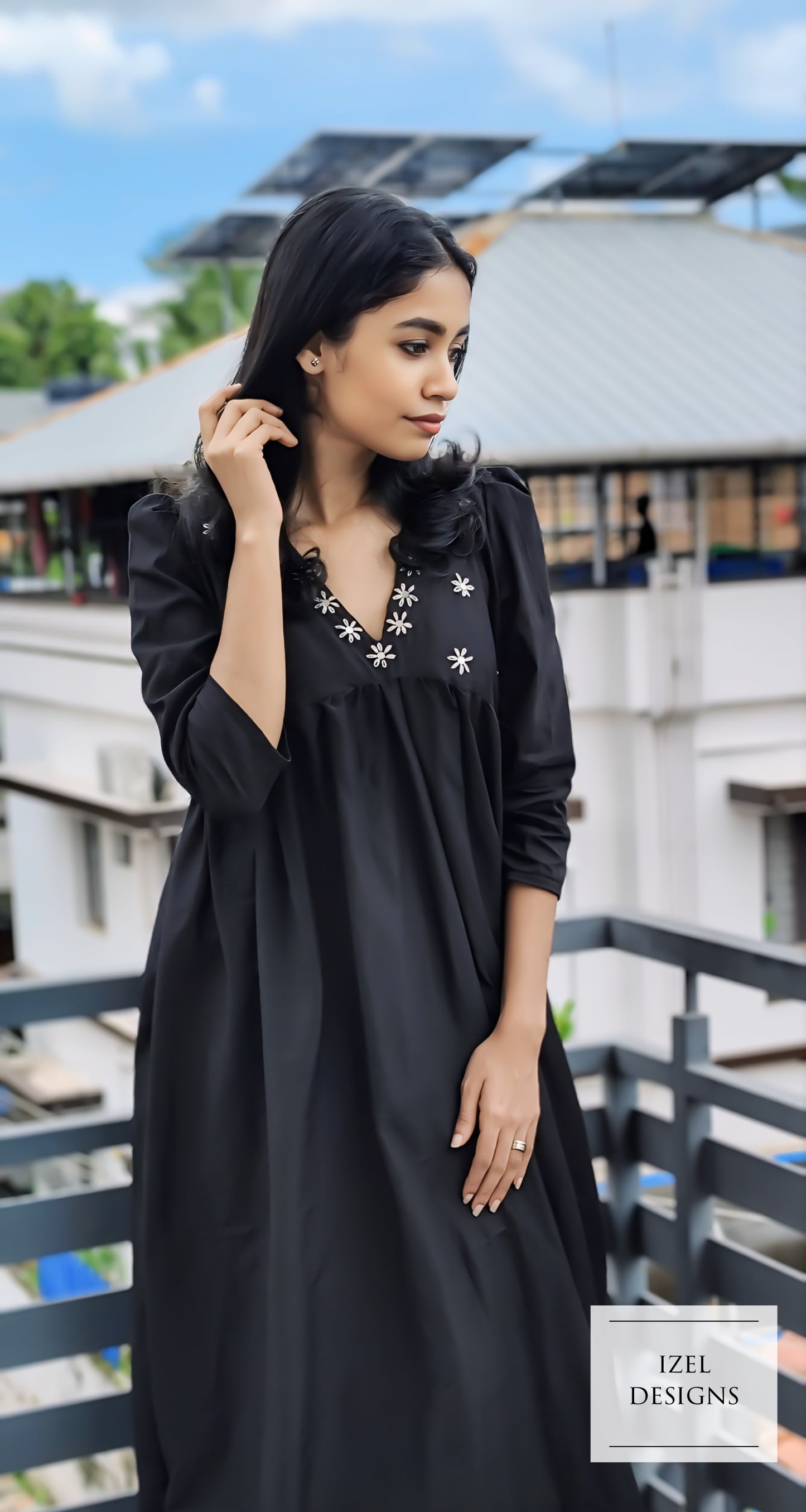 Hand embroidery aliya cut maxi dress