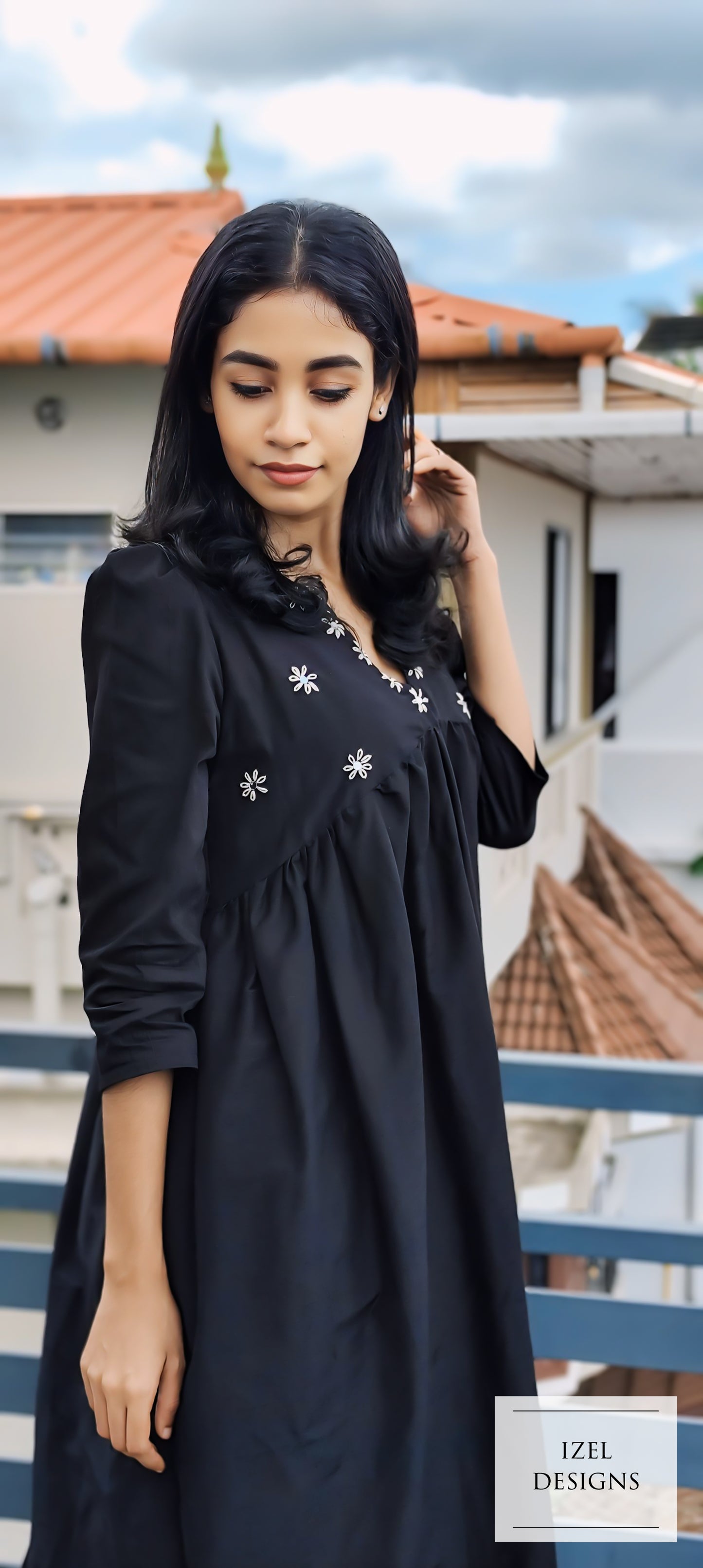 Hand embroidery aliya cut maxi dress