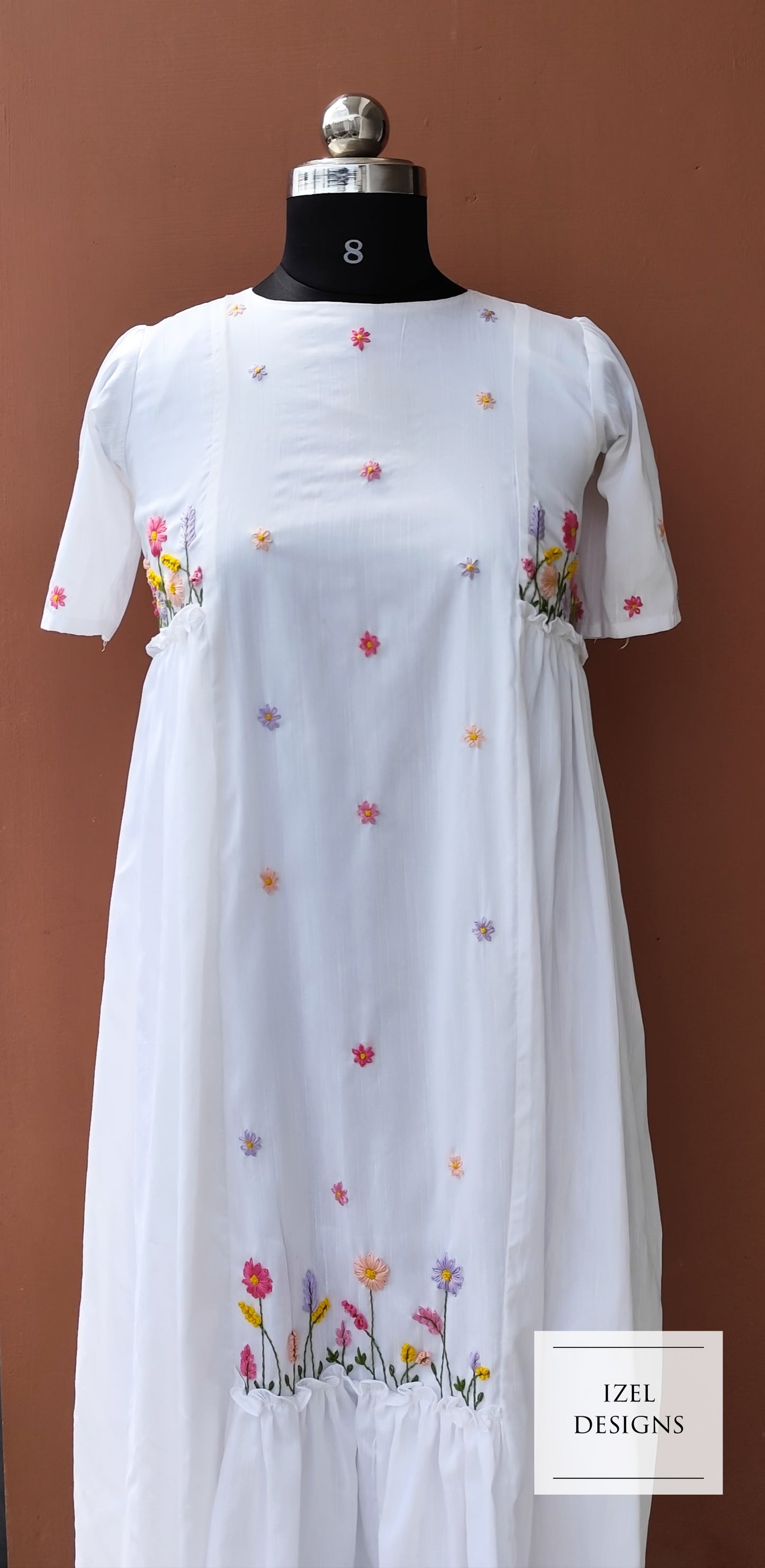 Hand embroidery maxi dress