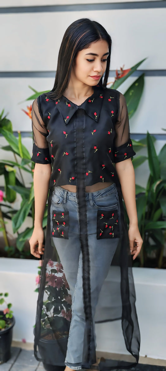 Hand embroidery aline dress