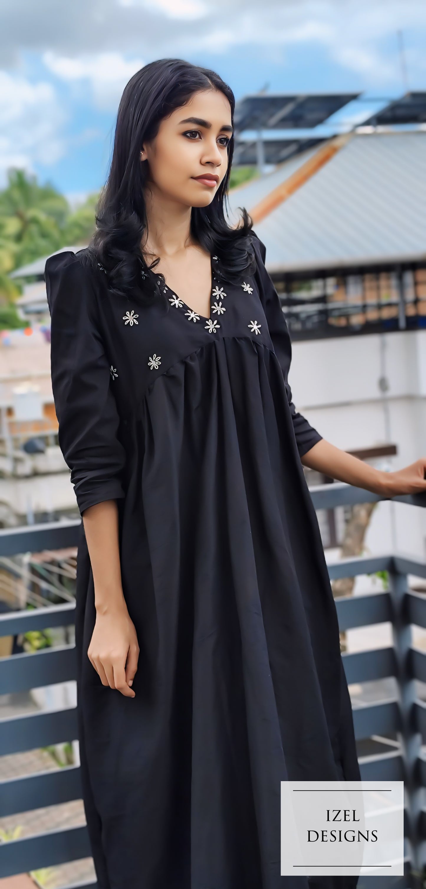 Hand embroidery aliya cut maxi dress