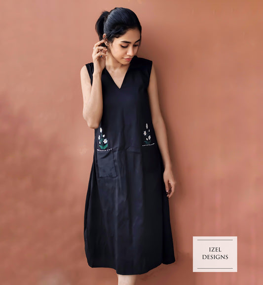 Hand painted aline midi dress