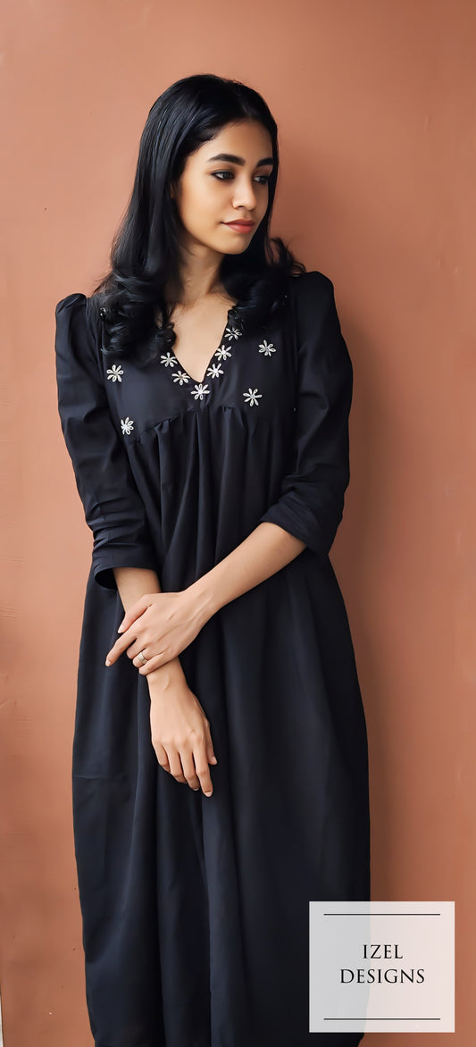 Hand embroidery aliya cut maxi dress